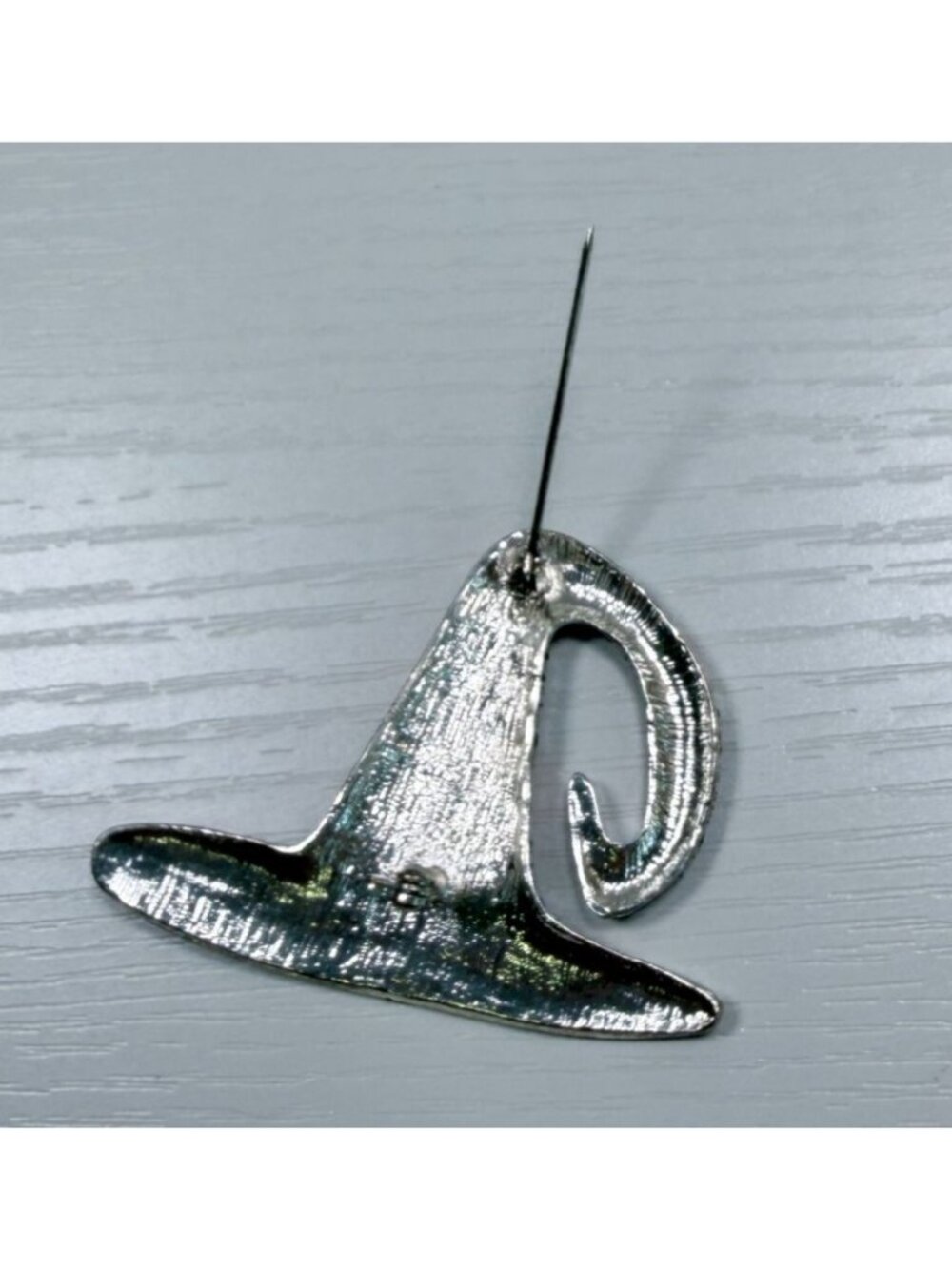 Halloween Glitter Witch Hat Brooch Pin Black Sparkly Orange Polka Dot Party - Picture 4 of 8